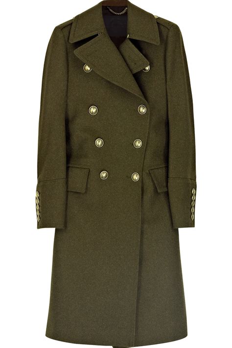 burberry prorsum olive wool coat|burberry wool coats for women.